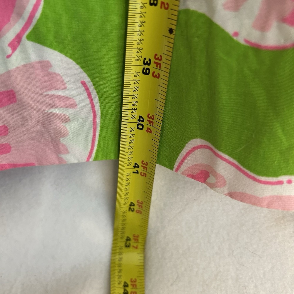 Lilly Pulitzer Sz. 8 Green Pink White Floral Round Neck Halter Back Strap Dress - Picture 6 of 9